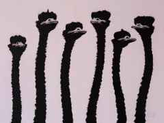 Six Ostrich on Light Purple