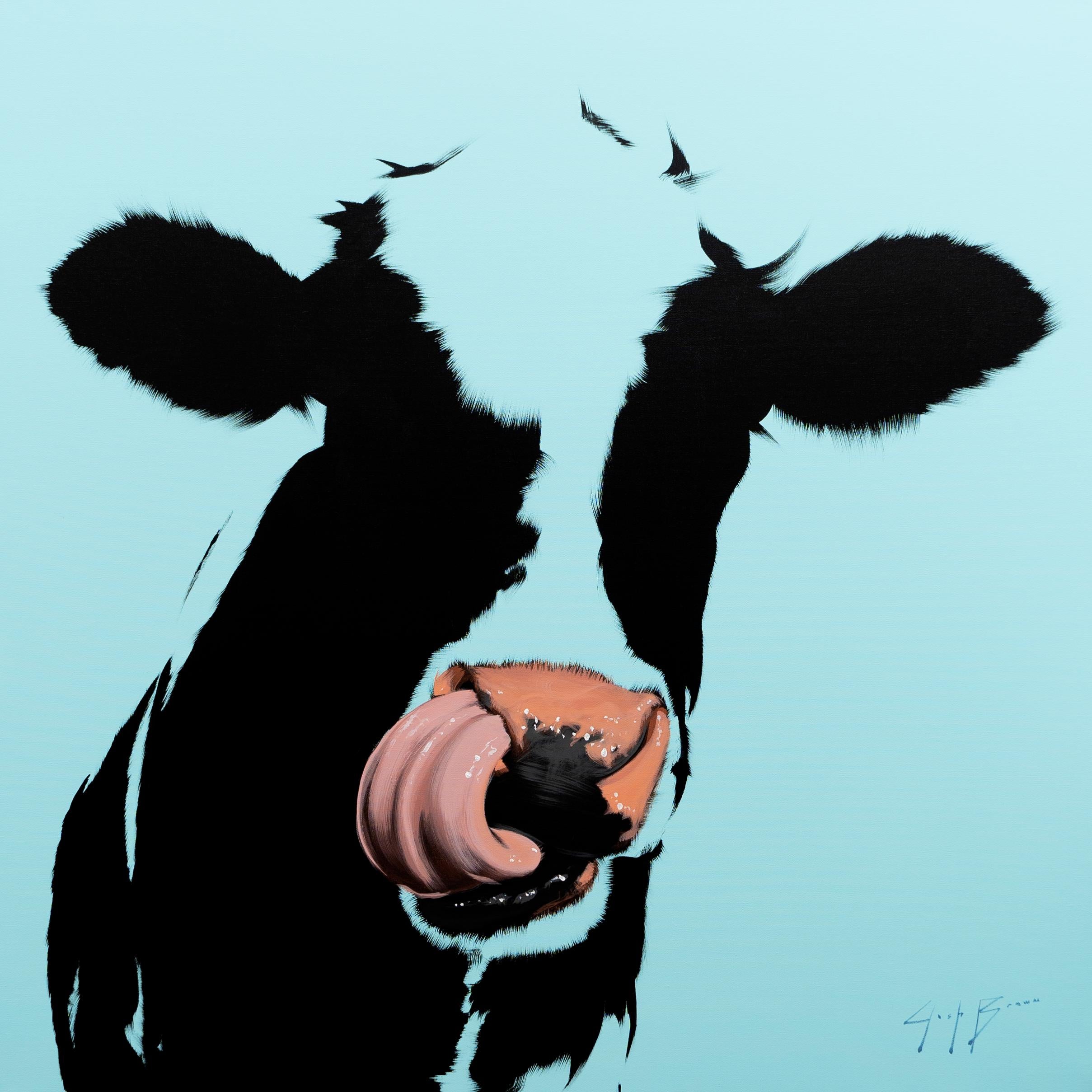 Vache invisible sarcelle - Painting de Josh Brown