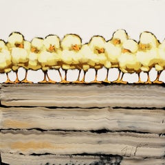 Ten Chicks on a Fence