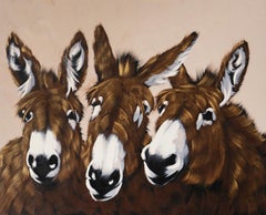Three Pals on Light Umber Swirls