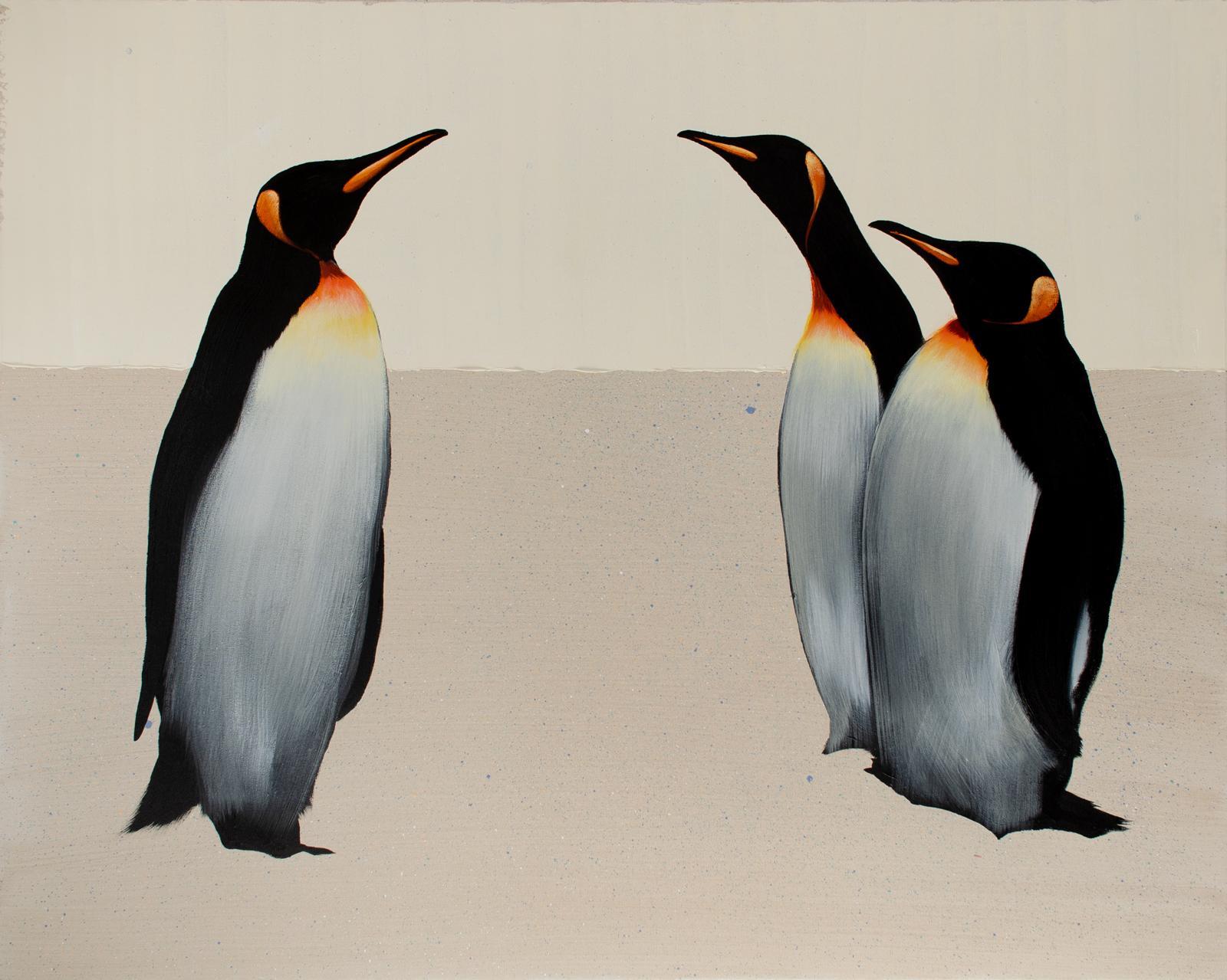 	 Three Penguin on Butter - Painting by Josh Brown