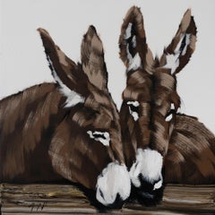 Dos burros en la ventana Enmarcado