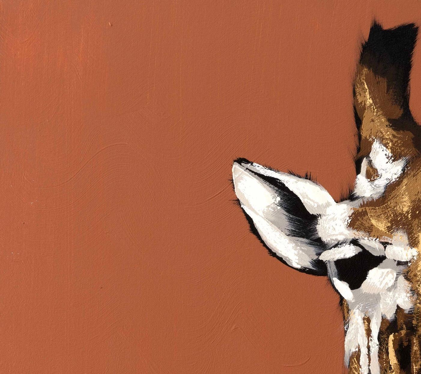Giraffen auf Terrakotta II – Painting von Josh Brown