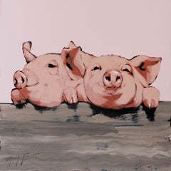 Two Pig on a Fence