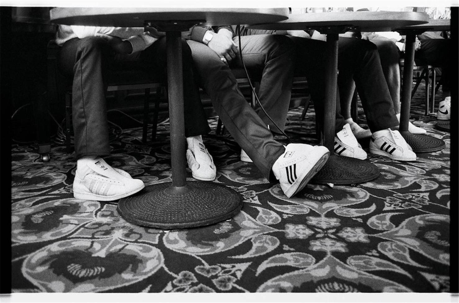 Josh Cheuse Black and White Photograph - Run DMC, Adidas