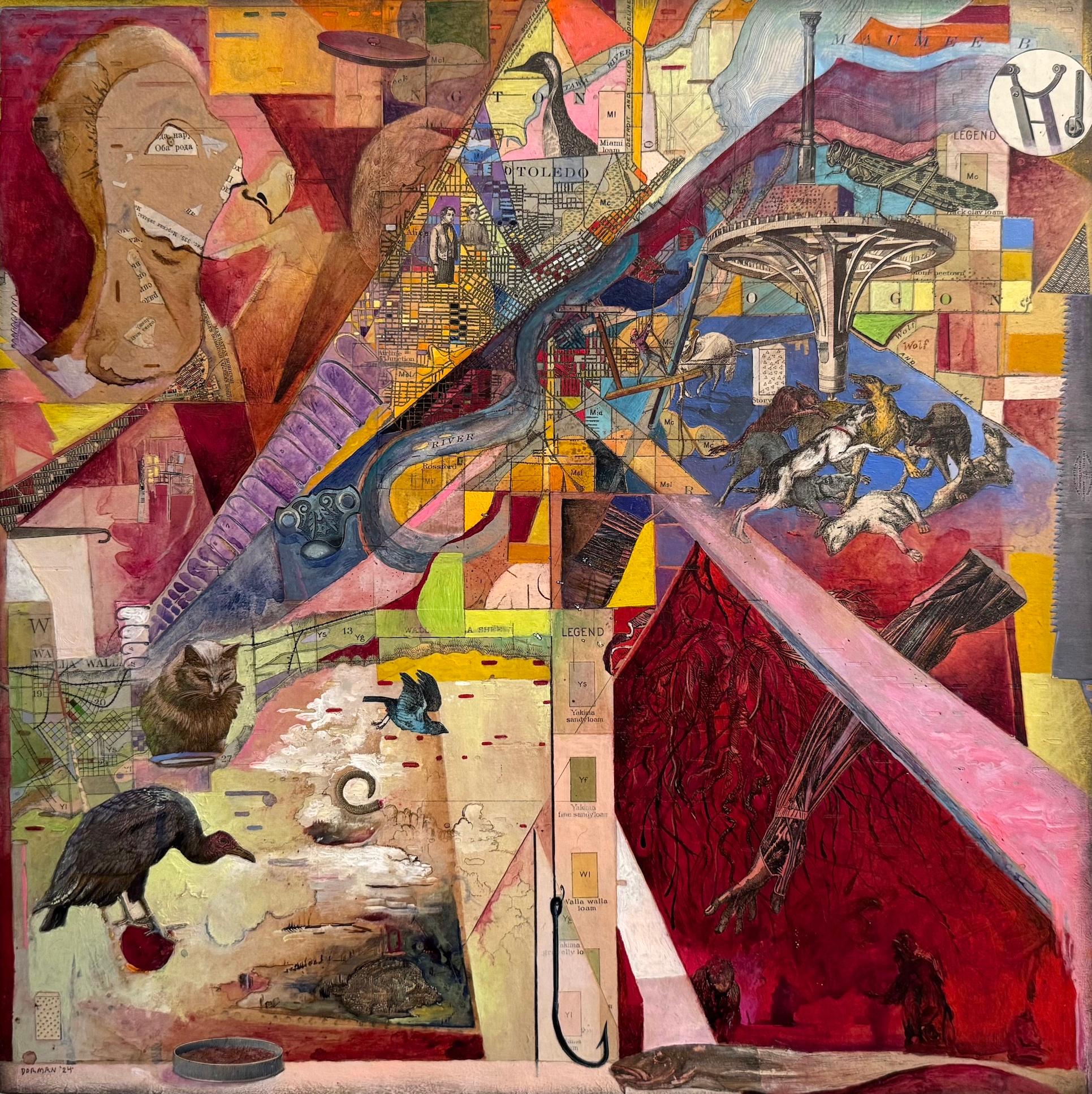 Hounds of Love - Mixed Media Art by Josh Dorman