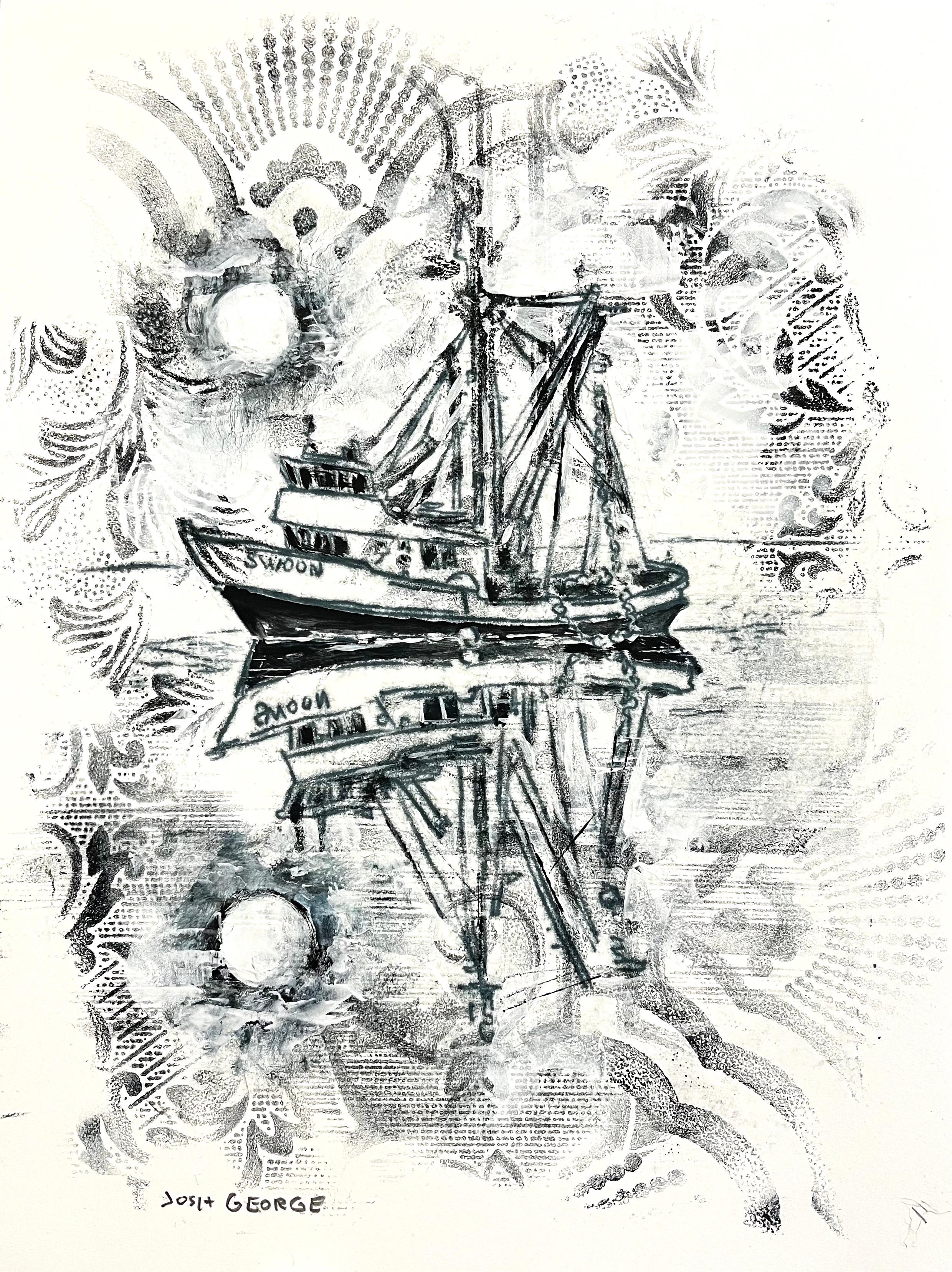 Barnacle Bills' Anderes Boot – Mixed Media Art von Josh George