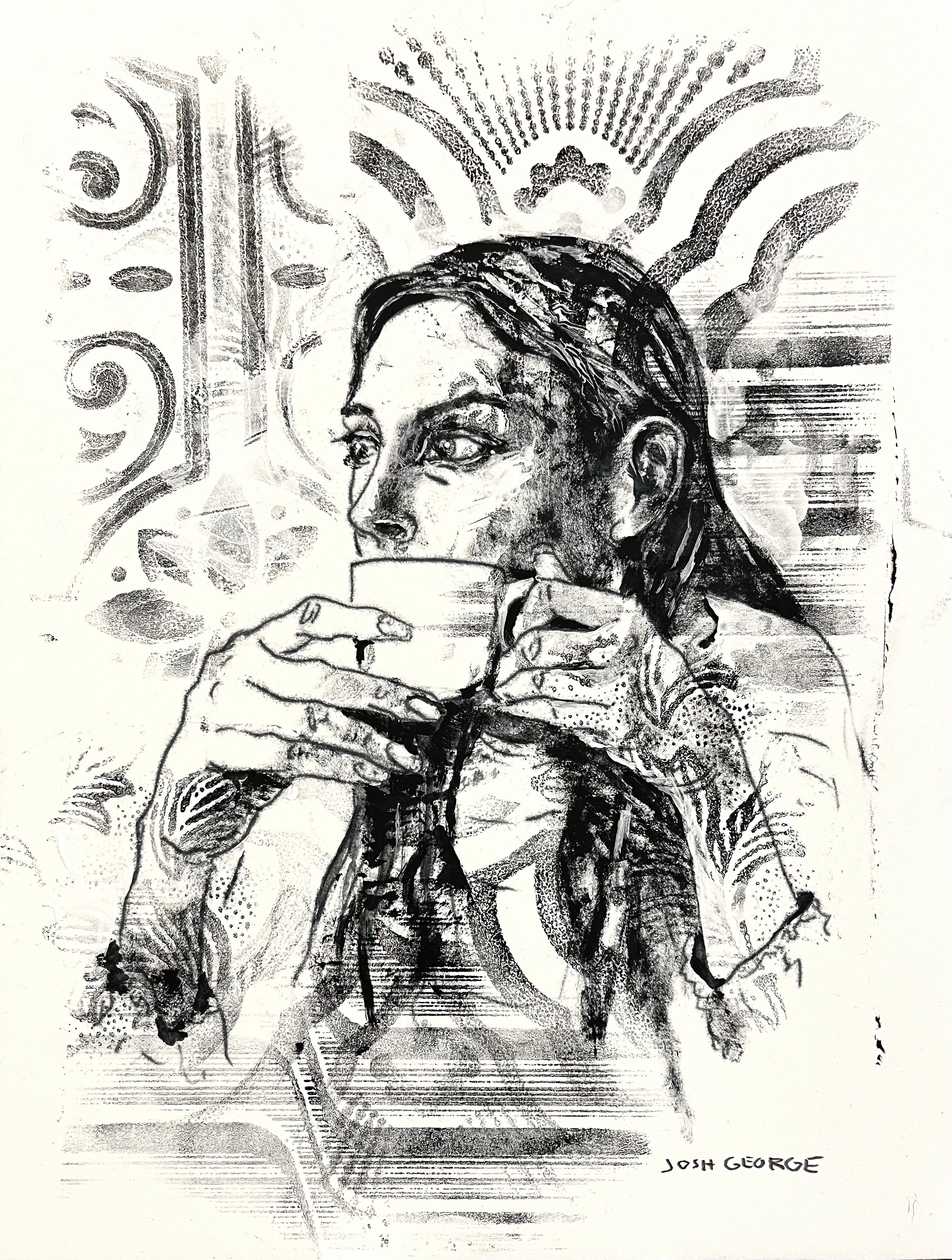 Première tasse de café - Mixed Media Art de Josh George