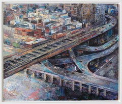 "A Level of Organization" by Josh George, Mixed Media Painting, Cityscape