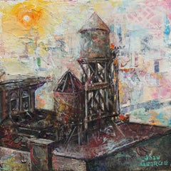 "Amigos íntimos" de Josh George, Pintura en técnica mixta