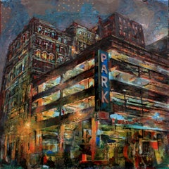 "Parkade" von Josh George, Gemälde in Mischtechnik, Parkhaus