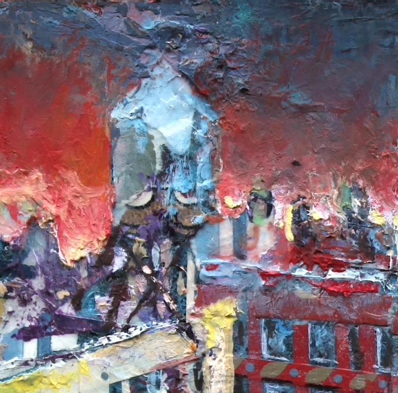 « Triplicate Trouble » de Josh George, peinture technique mixte 1