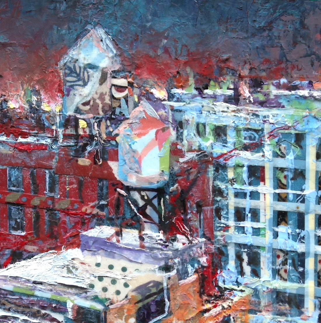 « Triplicate Trouble » de Josh George, peinture technique mixte 2
