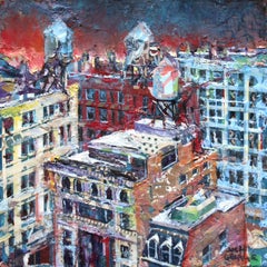 « Triplicate Trouble » de Josh George, peinture technique mixte