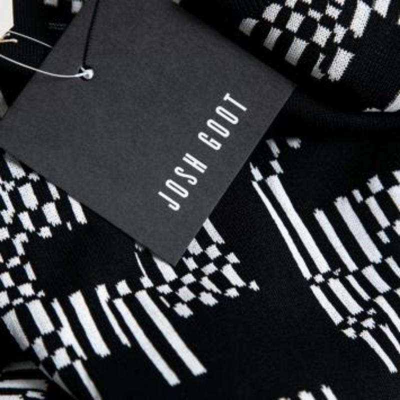 Josh Goot Monochrome Pixel Intarsia Knit Glitch Sweater Dress XS en venta 5