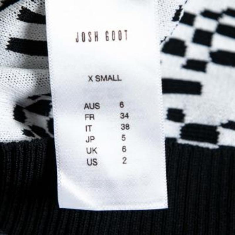 Josh Goot Monochrome Pixel Intarsia Knit Glitch Sweater Dress XS en venta 6