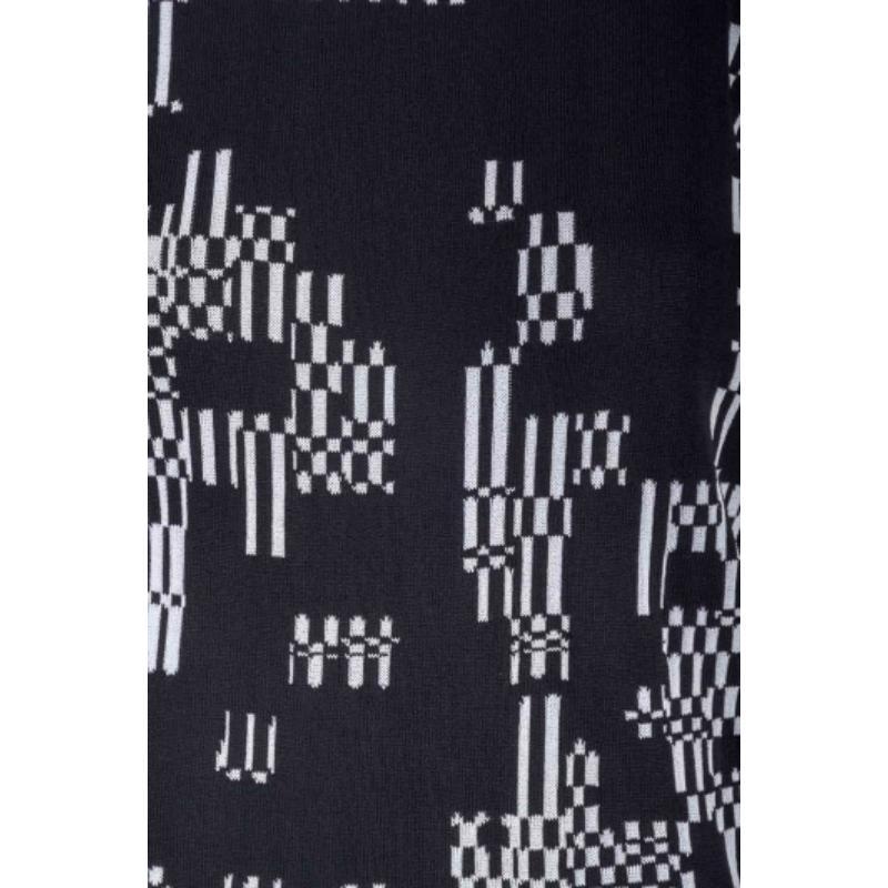 De las mujeres Josh Goot Monochrome Pixel Intarsia Knit Glitch Sweater Dress XS en venta