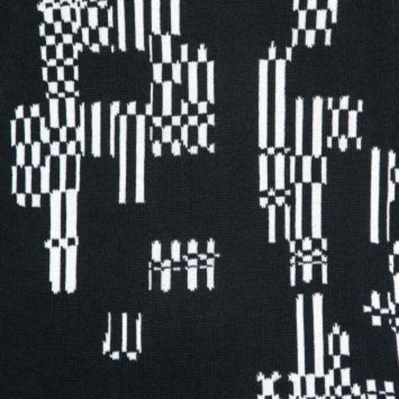 Josh Goot Monochrome Pixel Intarsia Knit Glitch Sweater Dress XS en venta 2