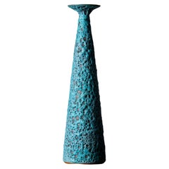 Josh Herman Vase trompette bleu turquoise #1 circa 2011