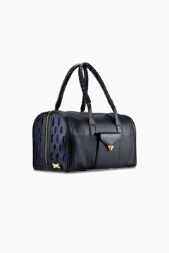 Josh Pet Carrier Raven Pebbled Leather Bag