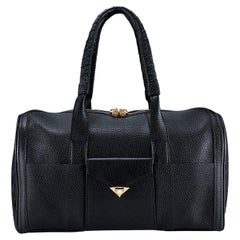 Josh Pet Carrier Raven Pebbled Leather Bag