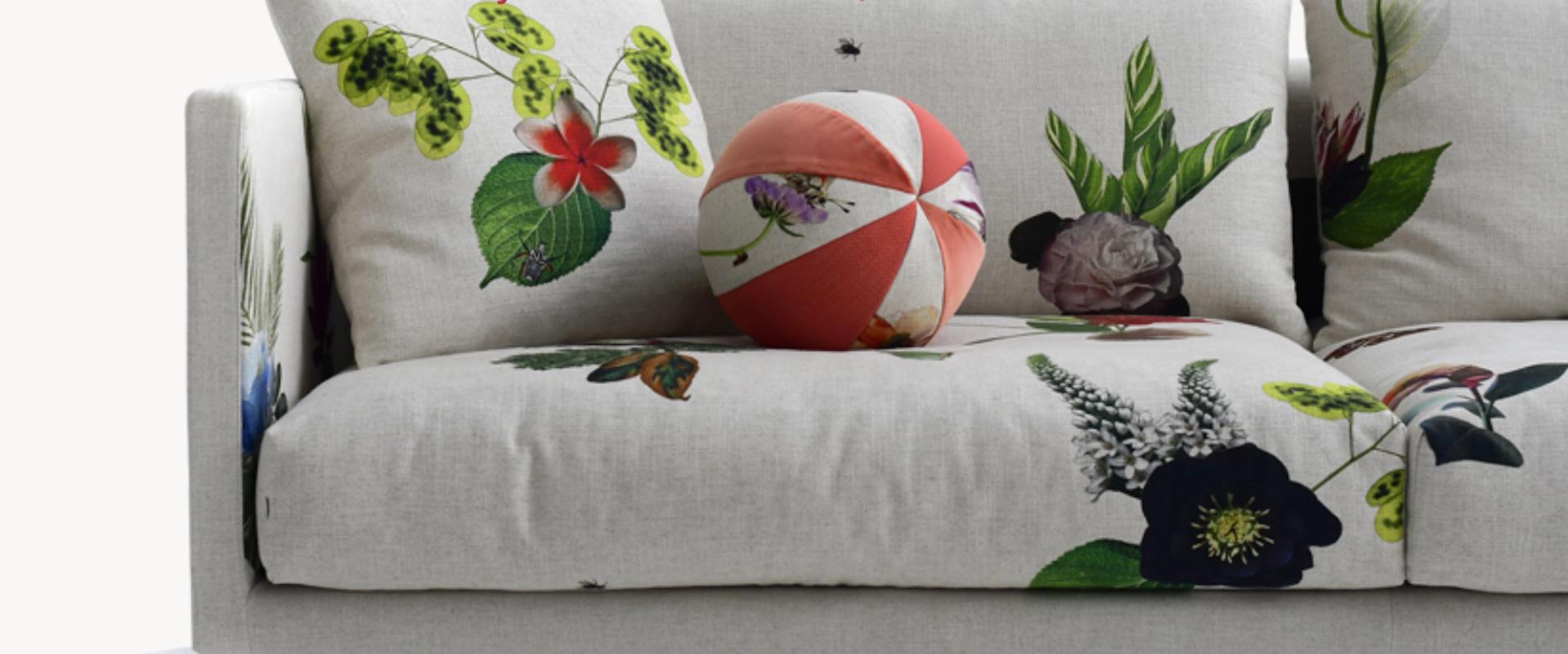 Josh Sofa by Edward Van Vliet for Moroso in Floral and Nature Patterned Fabric For Sale 4