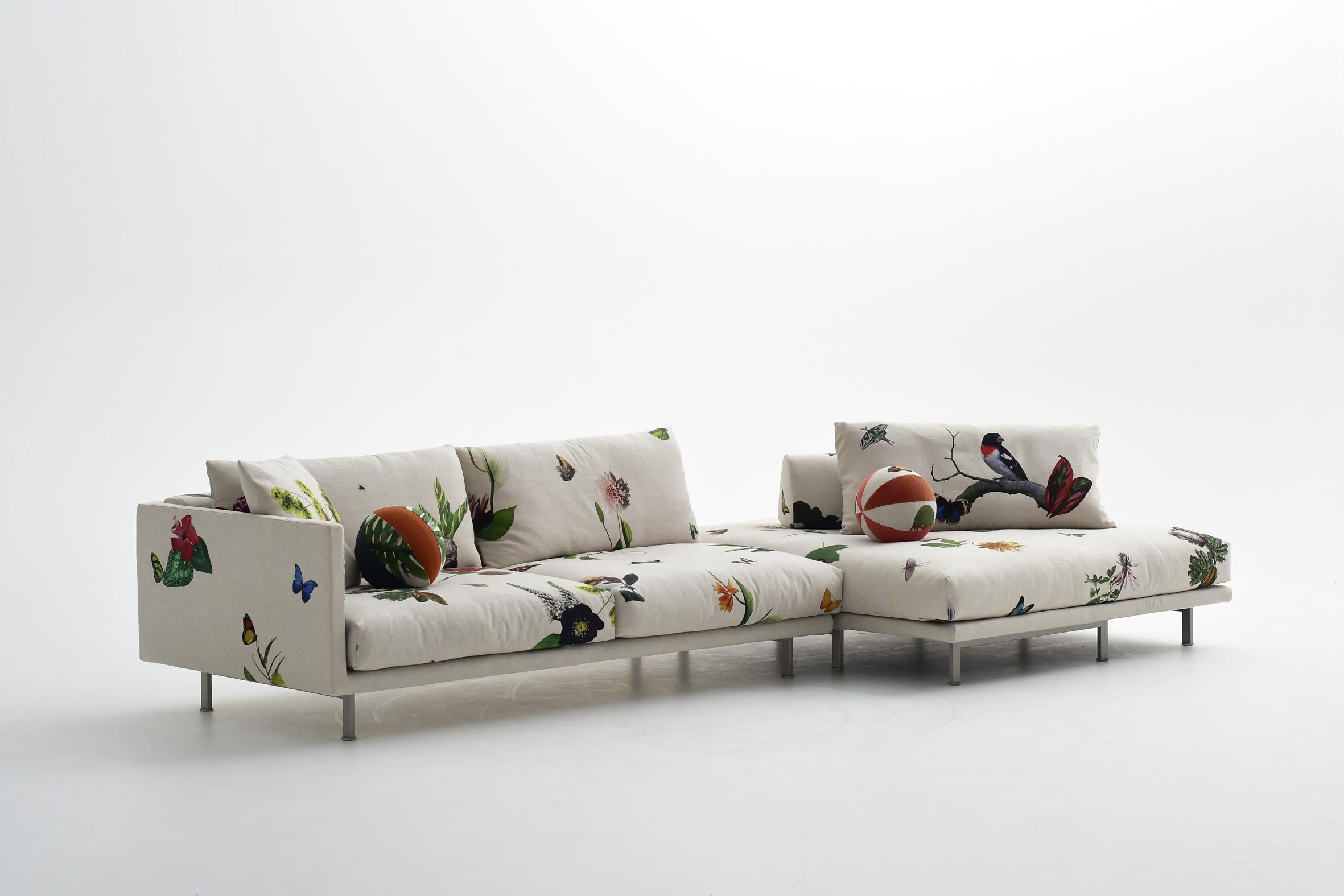 Josh Sofa by Edward Van Vliet for Moroso in Floral and Nature Patterned Fabric For Sale 6