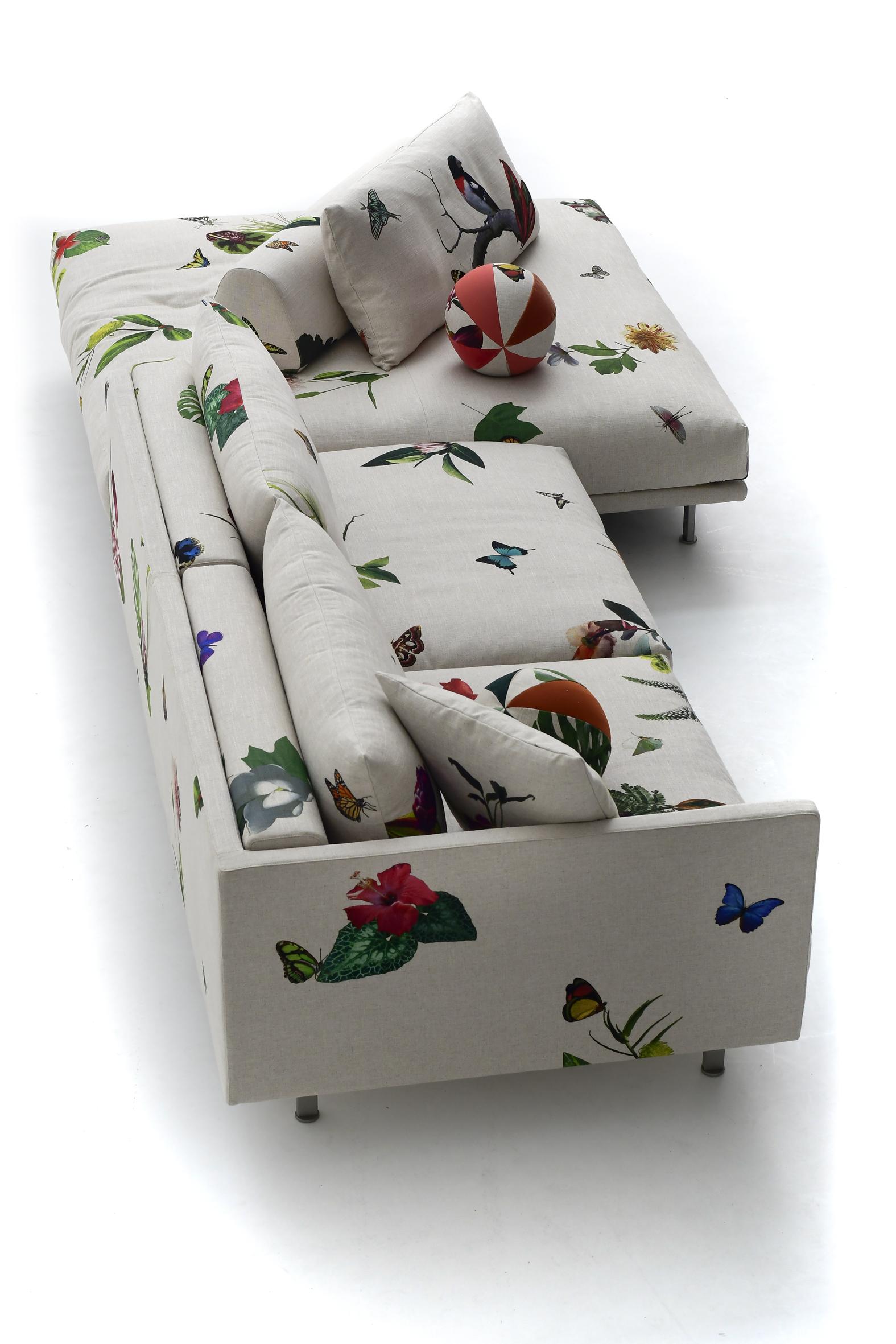 Josh Sofa by Edward Van Vliet for Moroso in Floral and Nature Patterned Fabric For Sale 7