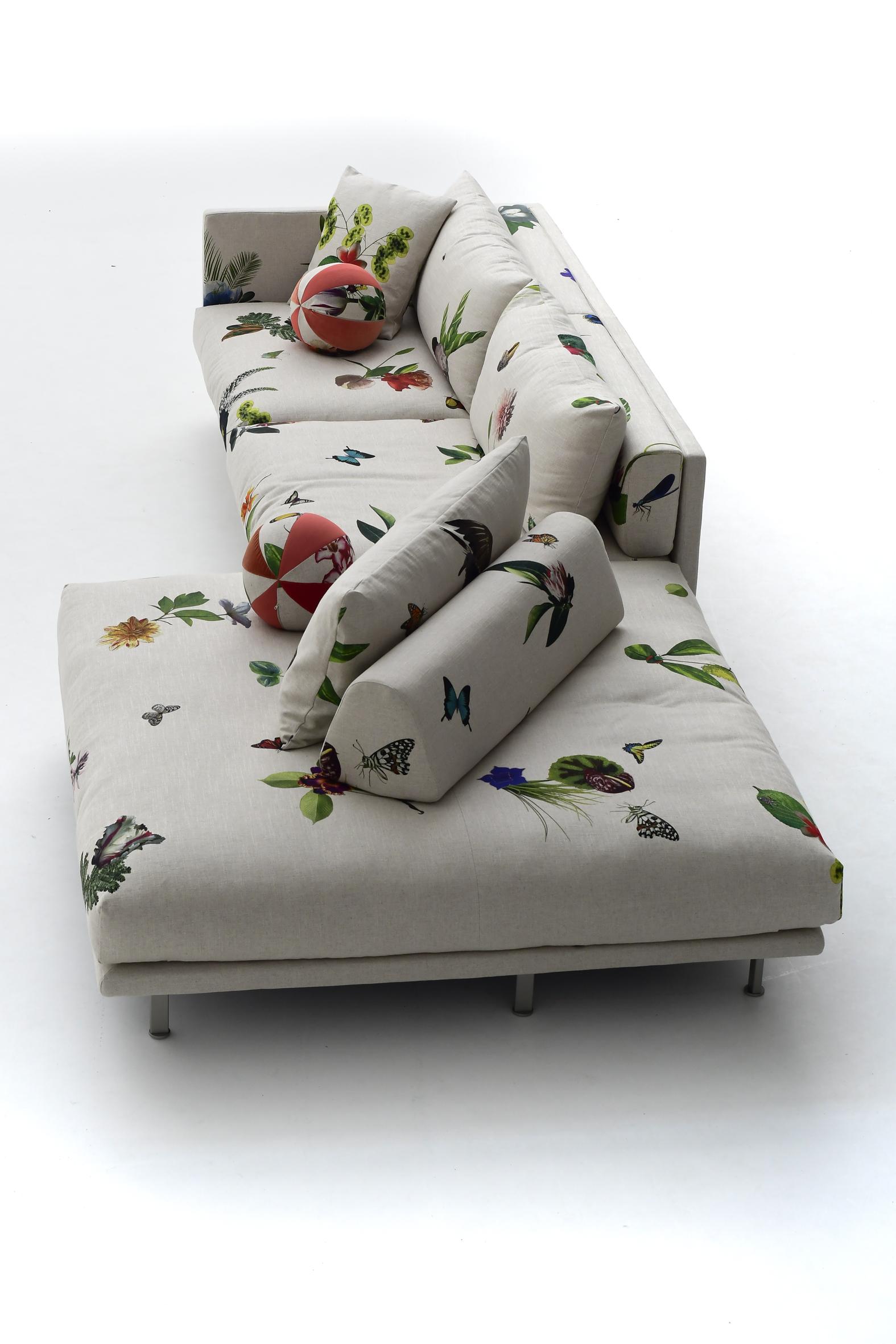 Josh Sofa by Edward Van Vliet for Moroso in Floral and Nature Patterned Fabric For Sale 9