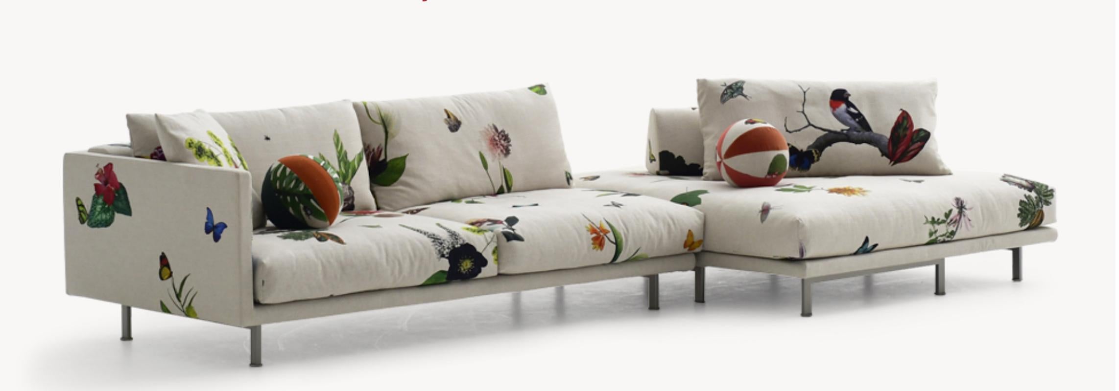Modern Josh Sofa by Edward Van Vliet for Moroso in Floral and Nature Patterned Fabric For Sale