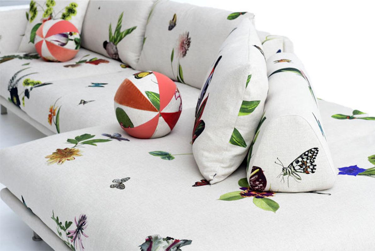 Italian Josh Sofa by Edward Van Vliet for Moroso in Floral and Nature Patterned Fabric For Sale