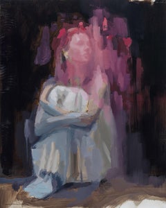 « Midnight » (2022) de Josh Sorrell, peinture à l'huile originale de portrait