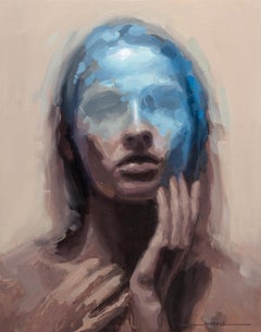 "Renewal" (2024) di Josh Sorrell, Pittura a olio originale, Ritratto surreale