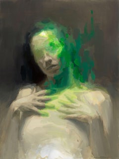 « Seed » (2024) de Josh Sorrell, peinture à l'huile originale de portrait