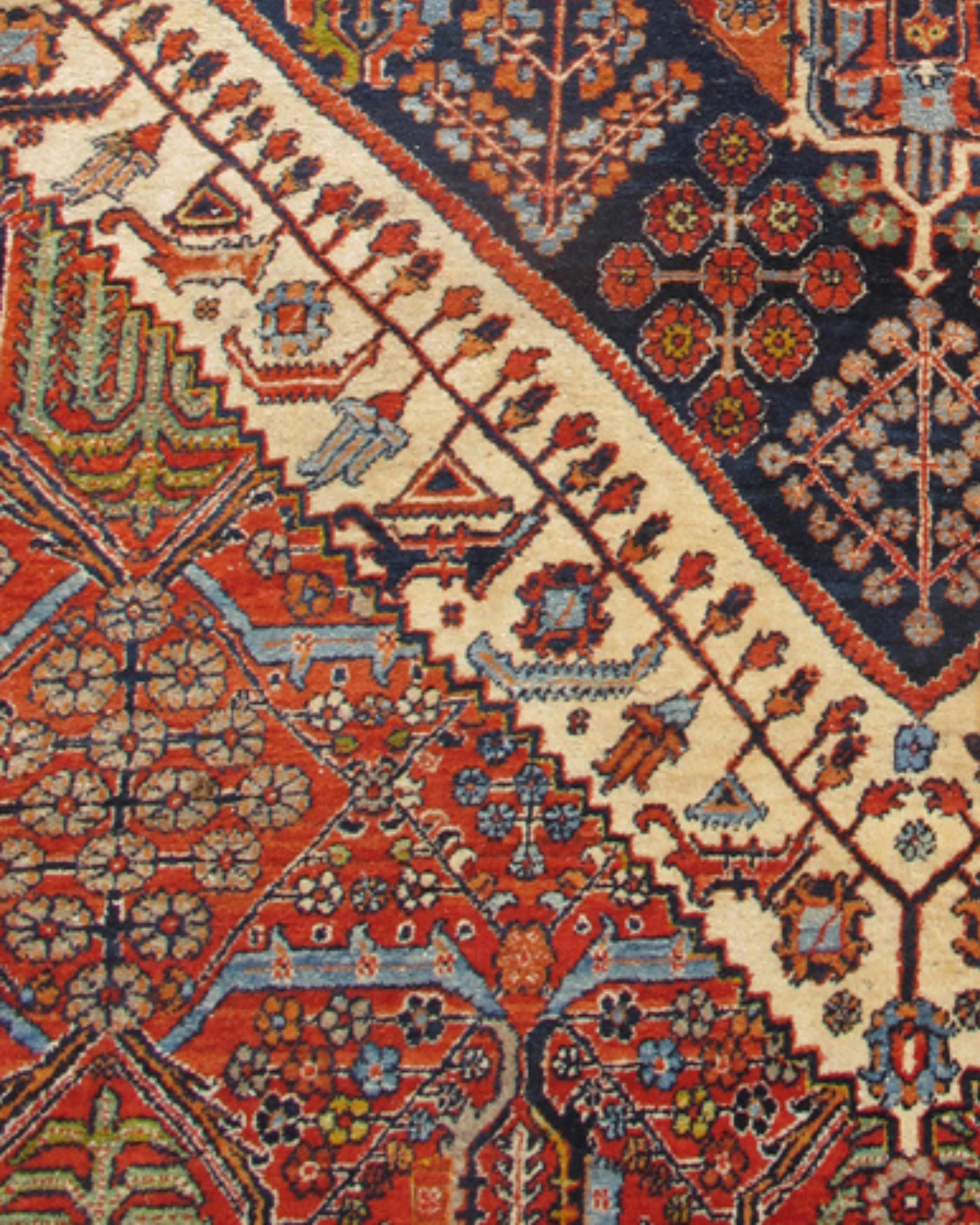 Wool Antique Persian Joshegan Carpet, 19th Century For Sale