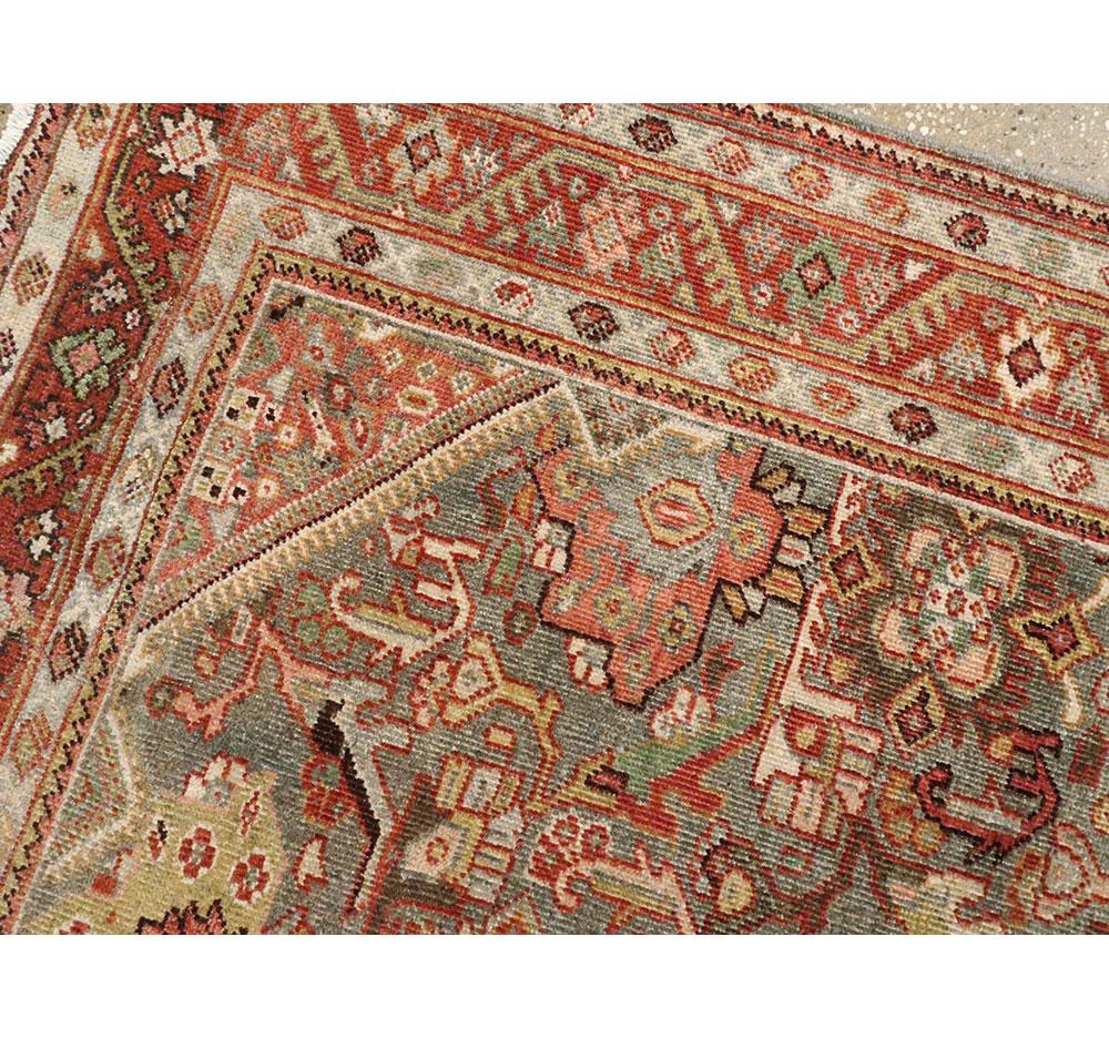Hand-Knotted Joshegan Inspired Early 20th Century Handmade Persian Mahal Accent Rug For Sale