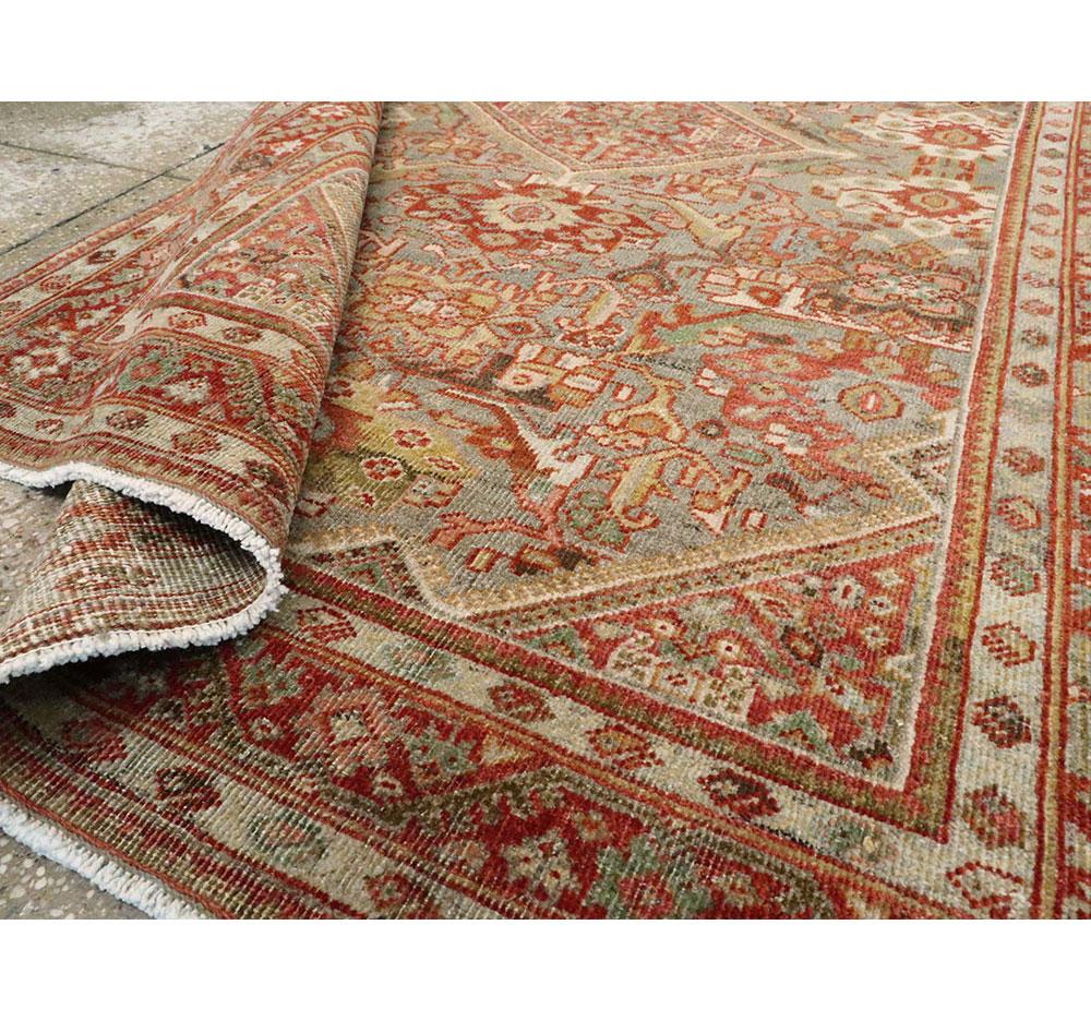 Wool Joshegan Inspired Early 20th Century Handmade Persian Mahal Accent Rug For Sale