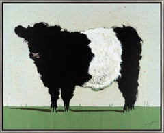 "Belted Galloway" Painterly Cow Portrait with Great Texture and Personality