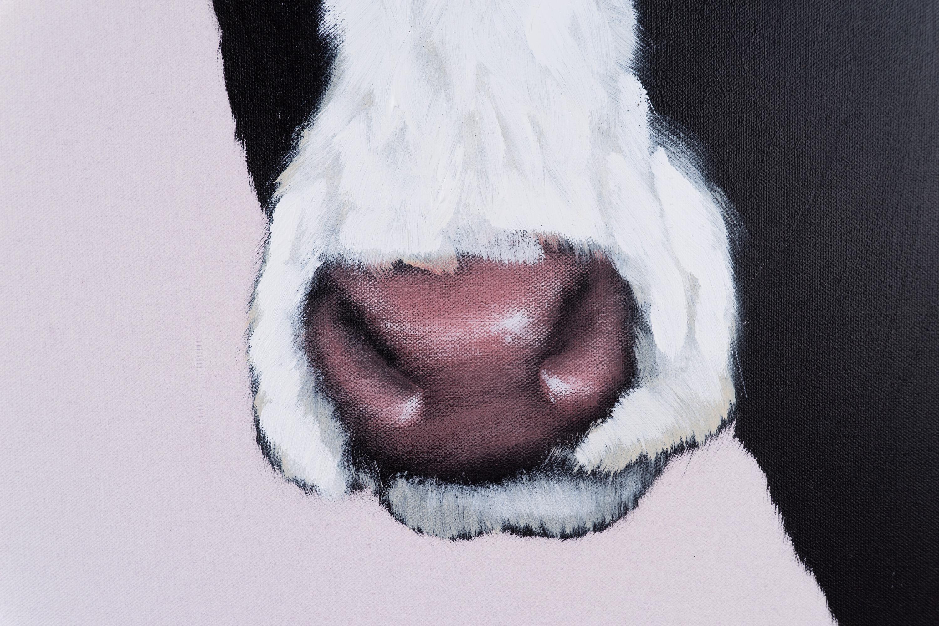 how to paint a cow face with acrylics