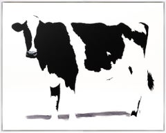 "Vache presque camouflée II" Animal abstrait contemporain Acrylique sur toile