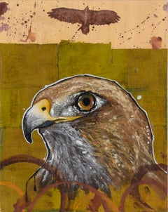 "Glen Canyon Citizens - Red Tailed Hawk" in Acrylic on Cradled Wood Panel