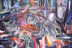 Ballet Helmet, Acrylic and Oil on Canvas Painting, 2022