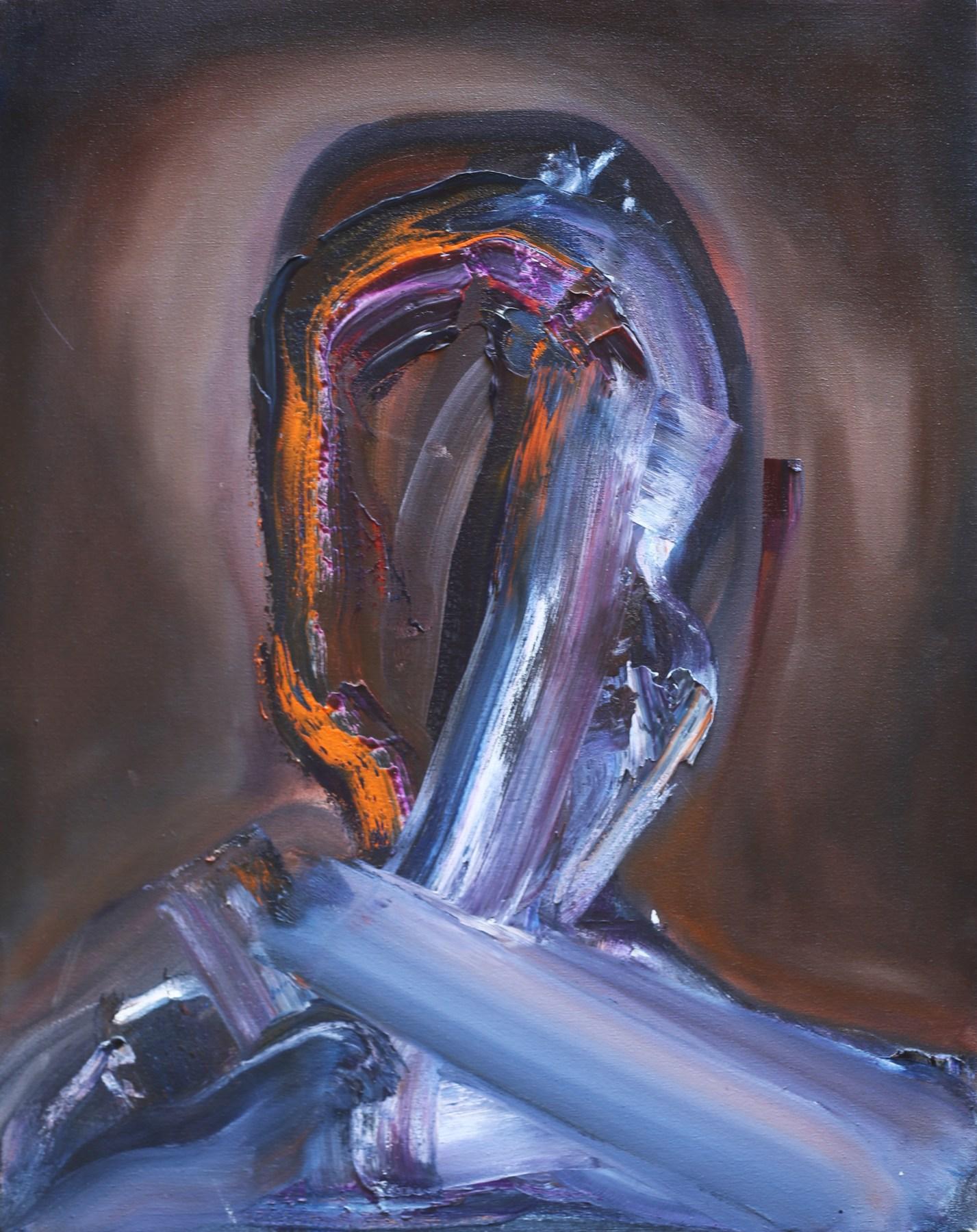Joshua Dildine Abstract Painting - Diner Poses, Oil on Canvas Painting, 2020