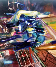 Ebelskivers, Oil and UV Coated Ink on Canvas Painting, 2019