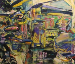 Eltonabre, pittura a olio e inchiostro UV su tela, 2017