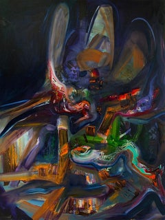 Sweater Blues, pittura a olio e inchiostro UV su tela, 2019