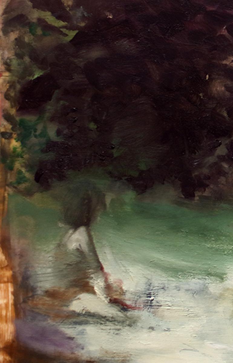Flashback/Flashforward, vibrant surrealist figurative oil painting, 2020 - Painting by Joshua Flint
