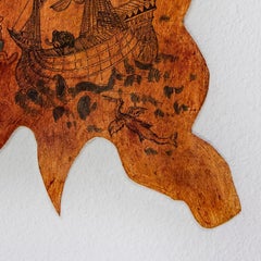 Animal Skin Textile Sculpture: 'Aurora-Rhome Fun Map'