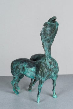 Zeitgenössische Bronzestatue: „Two Asses Serperus“