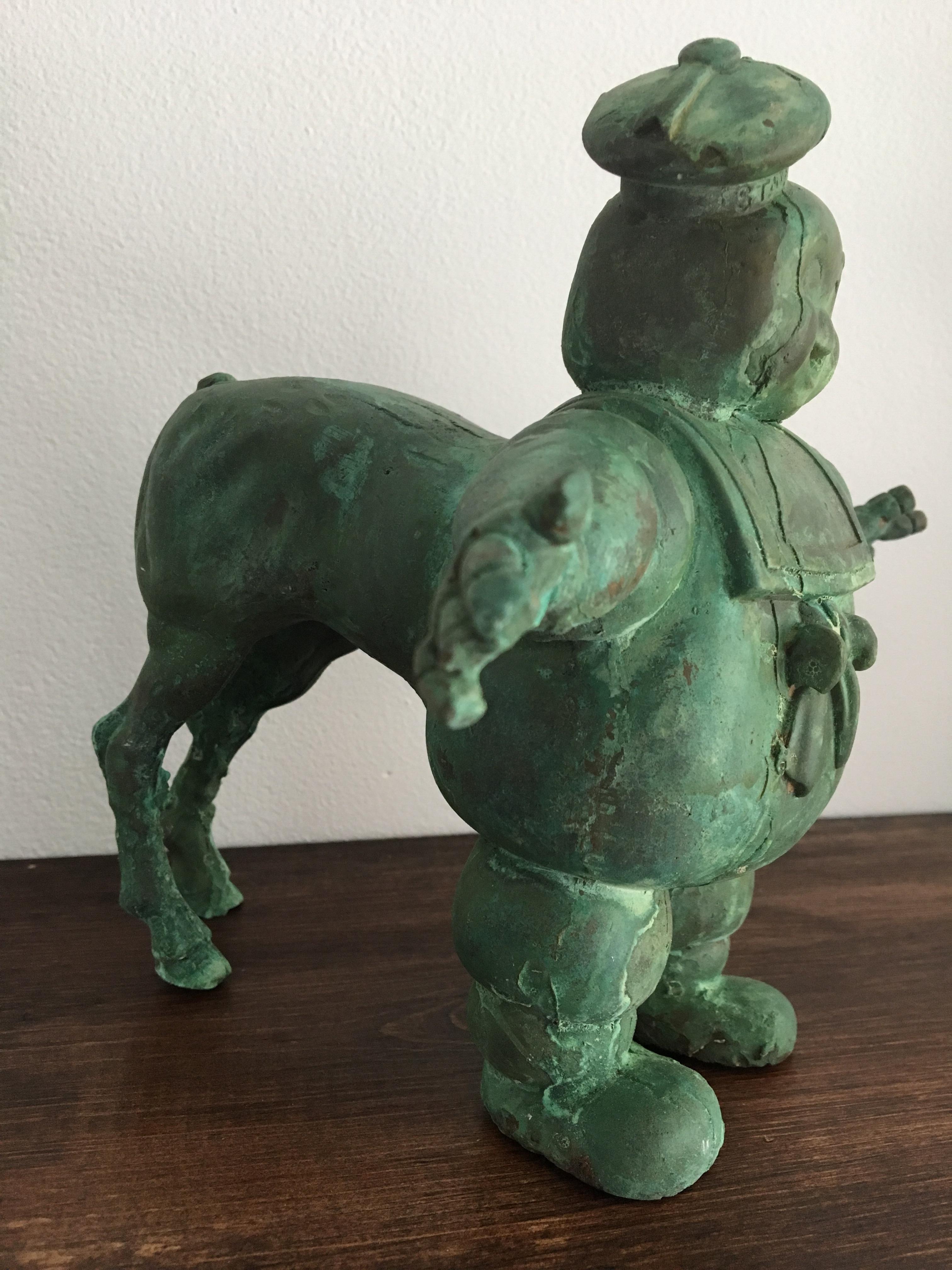 Bronze, moulé à la main, patiné : « Hubby Centaur » - Or Figurative Sculpture par Joshua Goode